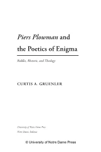 Piers Plowman and the Poetics of Enigma