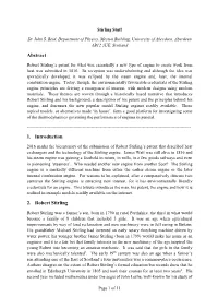 Abstract 1. Introduction 2. Robert Stirling