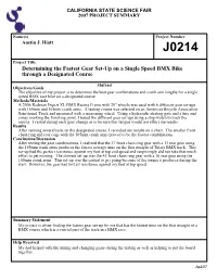 Determining the Fastest Gear Set-Up on a Single Speed BMX Bike Through a Designated Course