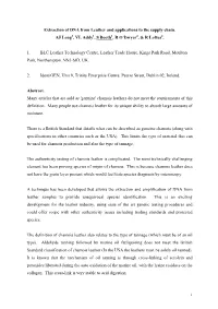 Extraction of DNA from Leather and Applications to the Supply Chain