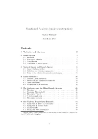 Functional Analysis (Under Construction)