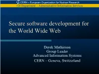 Secure Software Development for the World Wide Web