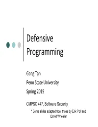 Defensive Programming