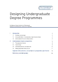 Designing Undergraduate Degree Programmes