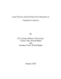Land Policies and Evolving Farm Structures in Transition Countries