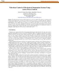 Vibration Control of Mechanical Suspension System Using Active Force Control