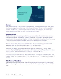 Danahub 2021 – Reference Library E & O E Overview the Great Lakes Region Is the Living Hub of North America, Where It