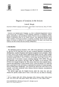 Degrees of Iconicity in the Lexicon