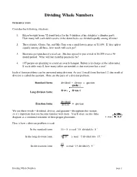 Dividing Whole Numbers