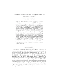 Geometric Structures and Varieties of Representations