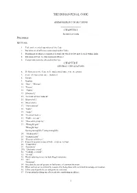 The Indian Penal Code ______Arrangement of Sections ______Chapter I Introduction Preamble