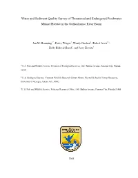 Water and Sediment Quality Integrity Survey of Threatened And