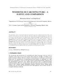 Wishbone Bus Architecture – a Survey and Comparison