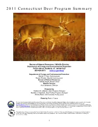 2011 Connecticut Deer Program Summary