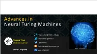 Advances in Neural Turing Machines