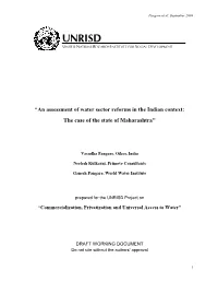 “Commercialization, Privatization and Universal Access to Water”