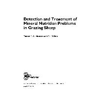 Detection and Treatment of Mineral Nutrition Problems in Grazing Sheep