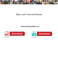 Mgccc.Edu Transcript Request