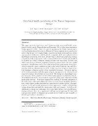 Structural Health Monitoring of the Tamar Suspension Bridge