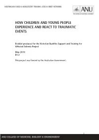 Teacher Resources – Trauma Responses in Early Teens and Adolescence