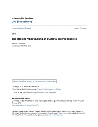 The Effect of Math Tracking on Students' Growth Mindsets