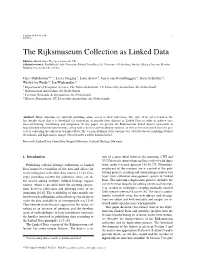 The Rijksmuseum Collection As Linked Data