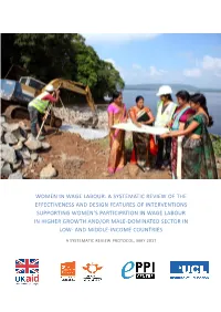 Women in Wage Labour: a Systematic Review of the Effectiveness And