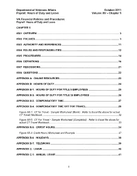 Hours of Duty and Leave Volume XV – Chapter 5 1 VA Financial Policies