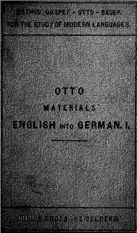 Materials for Translating English Into German with In- Dexes of Words and Explanatory Notes