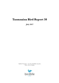 Tasmanian Bird Report 38