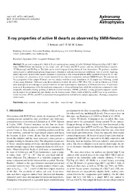 X-Ray Properties of Active M Dwarfs As Observed by XMM-Newton