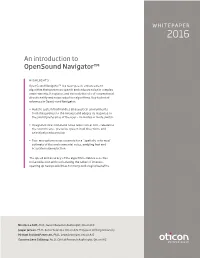 An Introduction to Opensound Navigator™