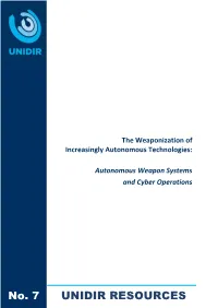 Autonomous Weapon Systems and Cyber Operations