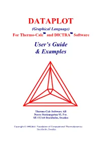 DATAPLOT Users' Guide & Examples