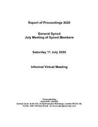 Report of Proceedings 2020 General Synod July Meeting of Synod