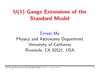 U(1) Gauge Extensions of the Standard Model