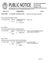 Broadcast Actions 10/15/2014