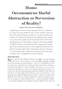 Homo Oeconomicus: Useful Abstraction Or Perversion of Reality?