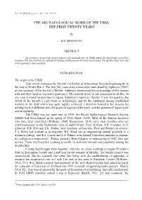 The Archaeological Work of the Ubss: the First Twenty Years