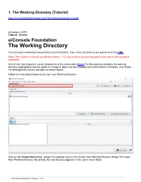 The Working Directory (Tutorial)