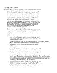 APPENDIX 2: Examples of Fallacies