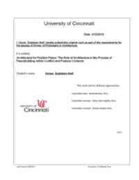 Architecture for Positive Peace: the Role of Architecture in the Process of Peacebuilding Within Conflict and Postwar Contexts