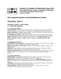 Center for Study of Working Class Life the Sessions Below Need