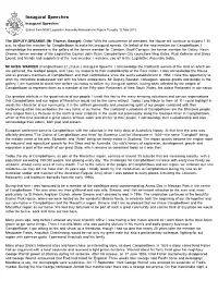 Greg Warren Inaugural Speech.Pdf