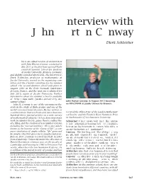 Interview with John Horton Conway