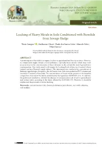 Leaching of Heavy Metals in Soils Conditioned with Biosolids from Sewage Sludge