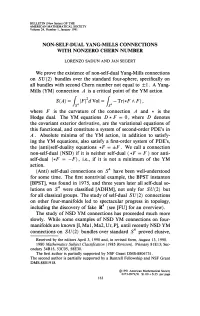 Non-Self-Dual Yang-Mills Connections with Nonzero Chern Number
