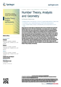 Number Theory, Analysis and Geometry in Memory of Serge Lang