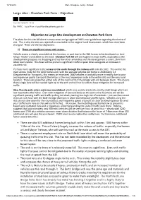 Objec on to Large Site Development at Chawton Park Farm