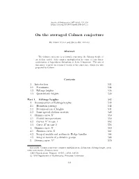 On the Averaged Colmez Conjecture